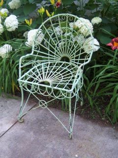 Wrought Iron Adult Antique Garden Style Chair   Heavy Patio Seating