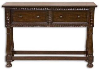 Uttermost 24172 Sabadell Console Table / Jacobean Stained /Dovetailed 