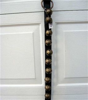 SleighBells/Strap 43.5 Leather 10 Antique Brass Bells