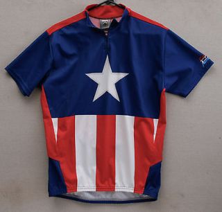 Marvel CAPTAIN AMERICA Bike Cycling Jersey   Mens M   Zabriskie Style 