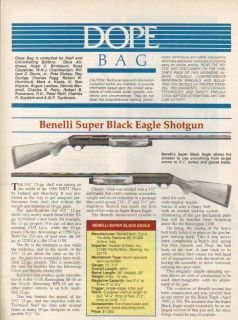 1993 BENELLI SUPER BLACK EAGLE SHOTGUN ARTICLE