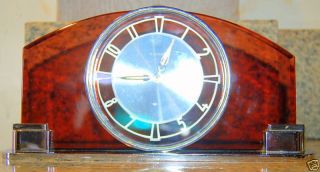 Vintage German Mauthe Art Deco desk Clock Mint Cond.