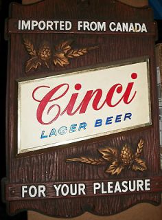 CINCI BEER SIGN * LAGER BEER FOR YOUR PLEASURE