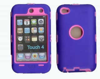 Best Protection Case / Cover for iPOD TOUCH 4 DEEP BLUE / HOT PINK 