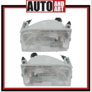 New Pair Set Headlight Headlamp SAE DOT 92 96 Ford Bronco Pickup 