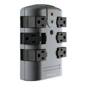 Power Outlet Strip Surge Protector Wall Mount 6 NEW