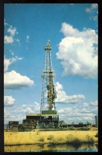 Drilling Rig big oil company steel derrick vintage postcard maybe 