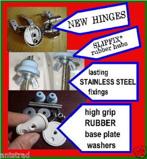 Toilet REPLACEMENT HINGEs with unique STAINLESS STEEL lifetime 