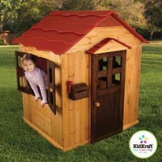 New Large KidKraft Outdoor Kids Wood Pretend Playhouse Play House Fort 