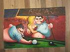 Oil painting Clown Billiards pool table billiard art