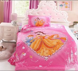 Disney Princess single full bed Sheet duvet comforter cover pillowcase 