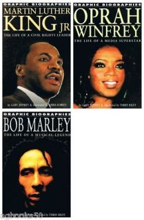 Graphic Biographies 3 children s books Martin Luther King, Bob Marley 