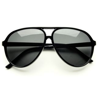 Large Retro Style Black Polarized Lens Aviator Sunglasses Frames A361