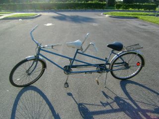 Vintage Tandem Mossberg Bicycle With Schwinn Rear Rack Rides Smooth