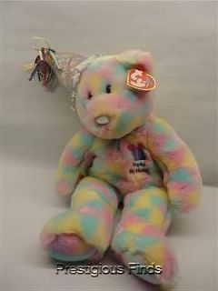 Ty Beanie Buddy Original Happy Birthday Buddy Multicolor Bear Plush