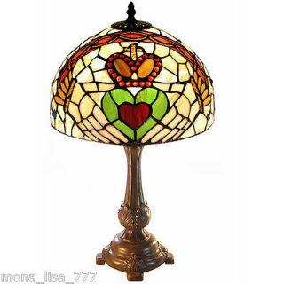   STYLE GAME ROOM RED BEIGE STAINED GLASS LAMP POOL TABLE DESK LIGHT