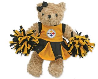 Pittsburgh Steelers Cheerleader Teddy Bear   Plays 3 Chants/Cheers