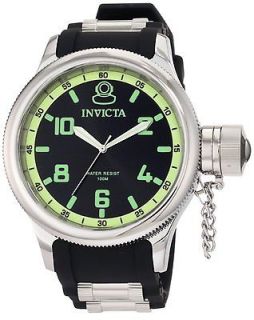 Invicta Mens 1433 Russian Diver Black Dial Rubber Watch