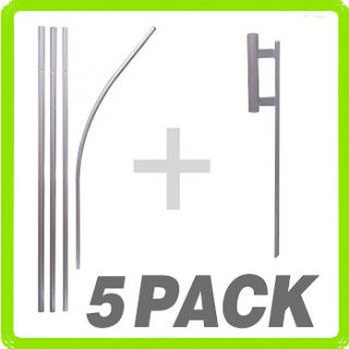 PACK  Swooper Feather Banner Flag 15 POLE SPIKE KIT