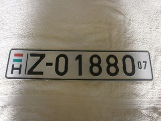 HUNGARY ZOLL WITH COUNTRY FLAG 2007 # Z 01880 07 RARE LICENSE PLATE