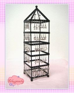  216 Holes Black Metal Tower Earring Holder~Stand~Jewelry Tree Display