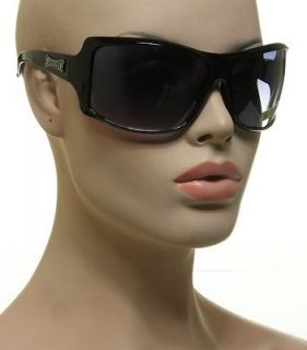New Mens Biohazard Large Oversized Wrap Sunglasses Black Frame Light 