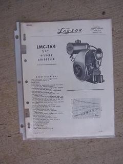 1956 Lauson Engine Parts Catalog List LMC 164 3/4 HP 4 Cycle Air 