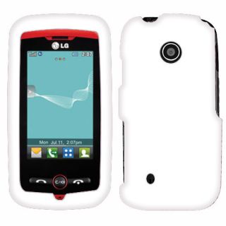   LG Beacon Cell Phone White Texture Faceplate Protector Hard Case Cover