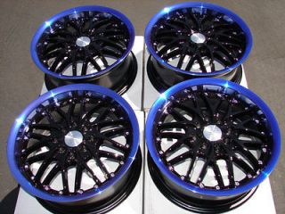   4x100 Blue Rims Yaris Accord Versa Clubman Jetta Black 4 Lug Wheels