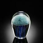 Blue Jellyfish Glass Crystal Glow in the Dark Statue Paperweight