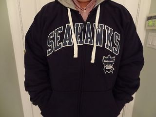 NWT Mens Seattle Seahawks Hooded Zip Sweatshirt   Large