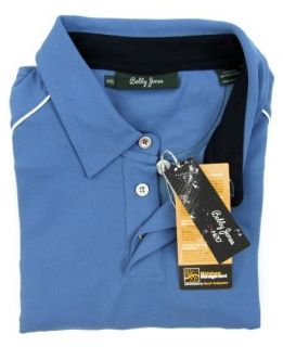 New BOBBY JONES X H2O Blue Microfiber Stretch Polo Golf Shirt 2XL XXL 