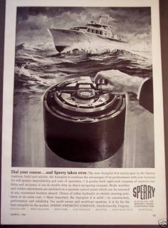 1964 SPERRY Autopilot 8 Compass for Boats, Yachts Ad