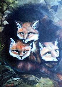 Bob Ross Painting Packet~Wildlif​e~Baby Foxes