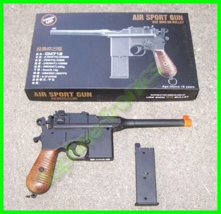 Airsoft FULL METAL Mauser C96 Pistol Broom Handle Gun