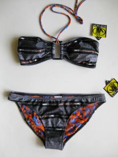 Body Glove ZIPIT Desire bandeau bikini two piece swimsuit XS NEW 