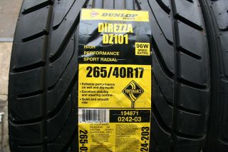 Two Brand New 265 40 17 Dunlop Direzza DZ101 Tires 96W *SHIPPING 