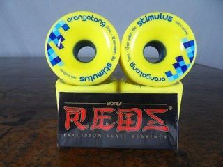   Wheels Stimulus Longboard Yellow 70m 86a w/ Bones Bearings Reds