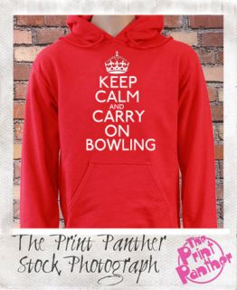 KEEP CALM AND CARRY ON BOWLING LADIES TEN PIN LAWN BOWLS HOODIE KC8