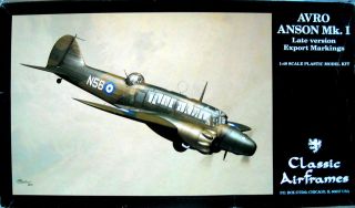 Classic Airframes 1/48 Avro Anson Mk.I Late Version Export Markings