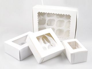   Cupcake boxes 2 4 6 12 individual Cup Cakes Muffin Boxes Case Liners