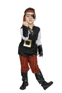 Kids Boys Pirate Halloween Costume, Size 5,6,7,8 Ahoy Matey Complete 