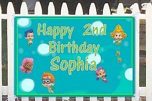 Bubble Guppies custom personalized birthday party banner