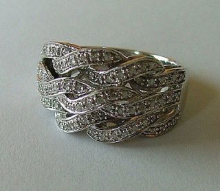 Affinity Diamond Braided Design Ring   Sterling Silver   Size 6