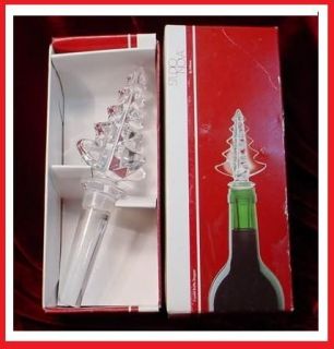   CRYSTAL GLASS BOTTLE STOPPER Decanter Christmas Tree Wine Liquor