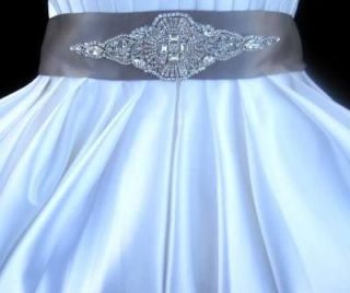 Bridal Wedding Dress Gown Beaded Jeweled Crystal Belt Embellished Sash
