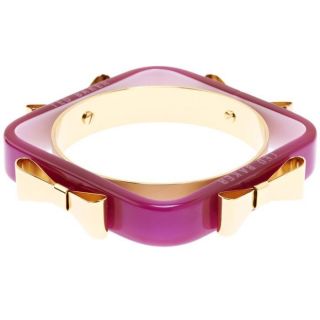   Jewelry Gold Bow & Pink Acrylic Bangle BRACELET NWT 