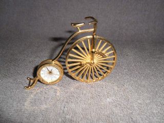 BULOVA Miniature Collectible Clock B0513 Penny Farthing Bicycle