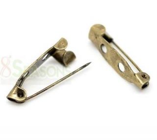 100 Bronze Tone Brooch Back Bar Pins Findings 20x5mm