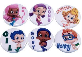 BUBBLE GUPPIES inspired Strong MAGNETS Set of 6   one inch Locker 